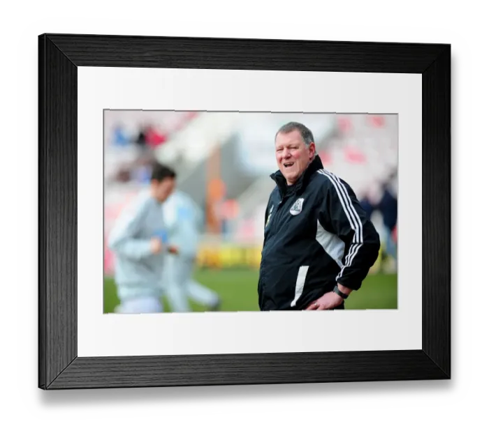 Framed Print : Bristol City's Goalkeeping Coach Nigel Spink at Blackpool vs. Bristol City, 2013