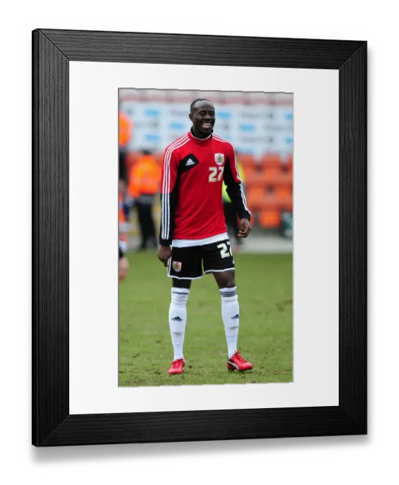 Framed Print : Bristol City's Albert Adomah at Blackpool's Bloomfield Road during Npower Championship Match, 02 / 03 / 2013