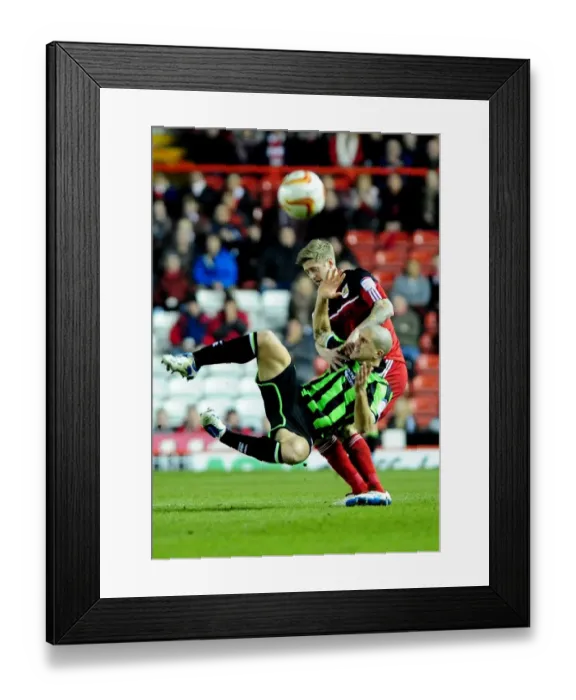 Framed Print : Bristol City vs Brighton and Hove Albion: Jon Stead Fouls Adam El-Abd Framed Print : Bristol City vs Brighton and Hove Albion: Jon Stead Fouls Adam El-Abd