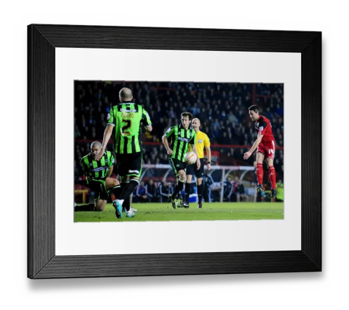 Framed Print : Bristol City's Cole Skuse Shoots Against Brighton and Hove Albion - Npower Championship Clash at Ashton Gate Framed Print : Bristol City's Cole Skuse Shoots Against Brighton and Hove Albion - Npower Championship Clash at Ashton Gate