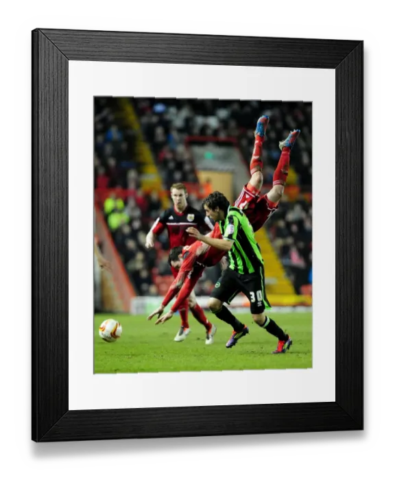 Framed Print : Intense Rivalry: Cunningham vs Buckley - A Football Battle at Ashton Gate Framed Print : Intense Rivalry: Cunningham vs Buckley - A Football Battle at Ashton Gate