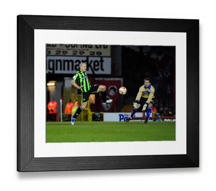 Framed Print : Controversial Interception: El-Abd's Handball Gifts Corner to Brighton & Hove Albion Framed Print : Controversial Interception: El-Abd's Handball Gifts Corner to Brighton & Hove Albion