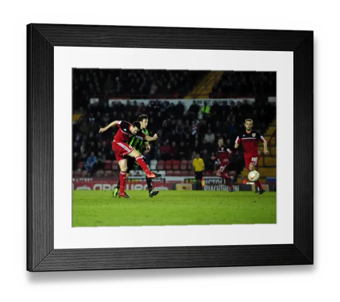 Framed Print : Brendan Moloney's Long-Range Shot vs. Brighton and Hove Albion, 2013