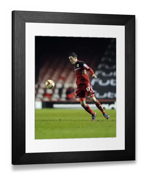 Framed Print : Bristol City's Greg Cunningham in Action against Brighton and Hove Albion at Ashton Gate (2013)