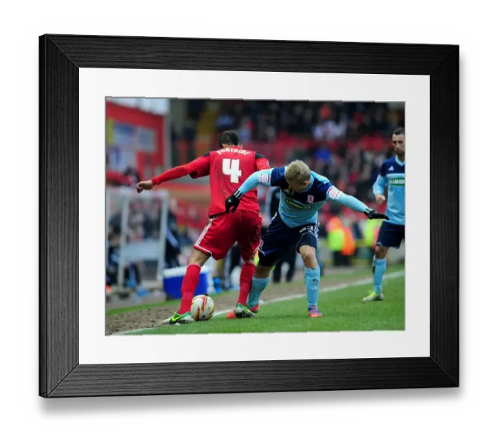 Framed Print : Bristol City vs Middlesbrough: Liam Fontaine Tackled by Curtis Main Framed Print : Bristol City vs Middlesbrough: Liam Fontaine Tackled by Curtis Main