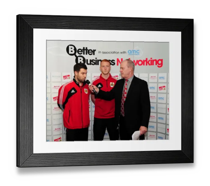 Framed Print : Bristol City's Richard Foster Interviewed During Bristol City V Middlesbrough Match, March 2013 Framed Print : Bristol City's Richard Foster Interviewed During Bristol City V Middlesbrough Match, March 2013