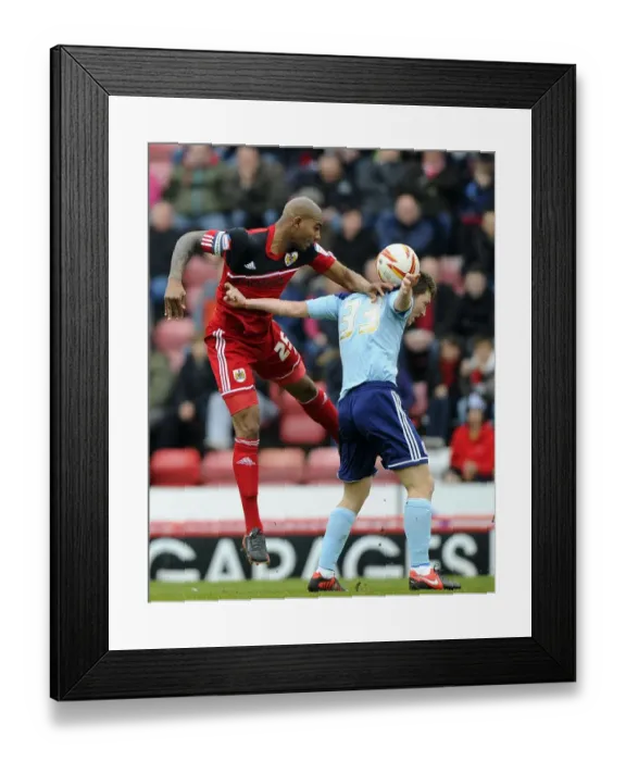 Framed Print : Battling for Supremacy: Marvin Elliott vs. Richard Smallwood in the Npower Championship Clash between Bristol City and Middlesbrough Framed Print : Battling for Supremacy: Marvin Elliott vs. Richard Smallwood in the Npower Championship Clash between Bristol City and Middlesbrough
