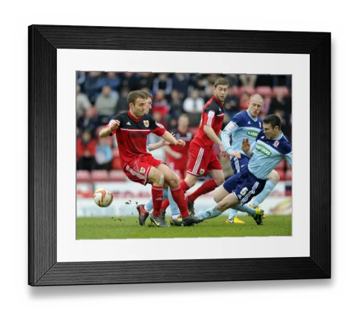 Framed Print : Intense Rivalry: McManus vs. Kelly - Bristol City vs. Middlesbrough Football Battle