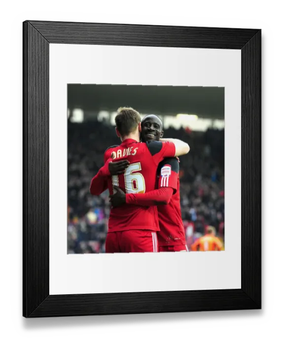 Framed Print : Bristol City's Steven Davies and Albert Adomah Celebrate Goals, Putting Bristol City 2-0 Up Against Middlesbrough (March 9, 2013) Framed Print : Bristol City's Steven Davies and Albert Adomah Celebrate Goals, Putting Bristol City 2-0 Up Against Middlesbrough (March 9, 2013)