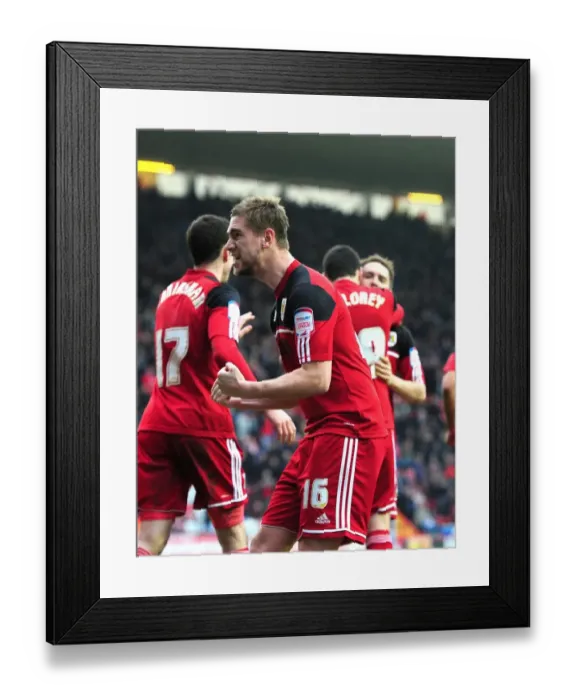 Framed Print : Bristol City's Steven Davies Scores Double: 2-0 Lead Over Middlesbrough in Npower Championship Framed Print : Bristol City's Steven Davies Scores Double: 2-0 Lead Over Middlesbrough in Npower Championship