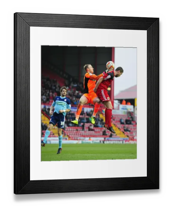 Framed Print : Battling for Supremacy: Davies vs. Steele - A High Stakes Aerial Clash in Bristol City vs. Middlesbrough, 2013 Framed Print : Battling for Supremacy: Davies vs. Steele - A High Stakes Aerial Clash in Bristol City vs. Middlesbrough, 2013