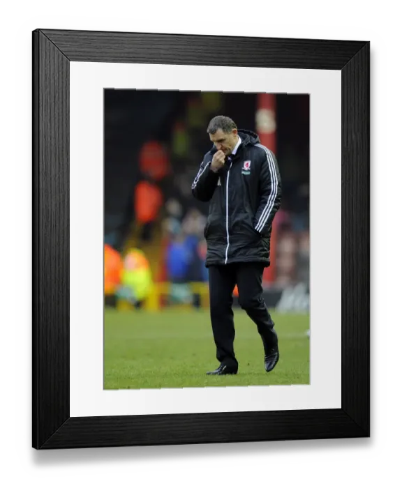 Framed Print : Tony Mowbray's Disappointment: Bristol City vs Middlesbrough, 09-03-2013 Framed Print : Tony Mowbray's Disappointment: Bristol City vs Middlesbrough, 09-03-2013