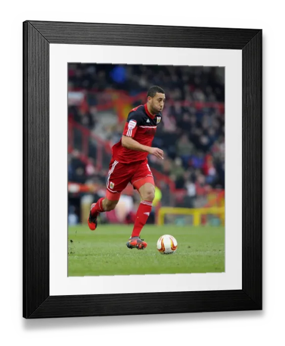 Framed Print : Action-Packed Performance: Lewin Nyatanga's Brilliant Display for Bristol City vs. Sheffield Wednesday (April 2013)