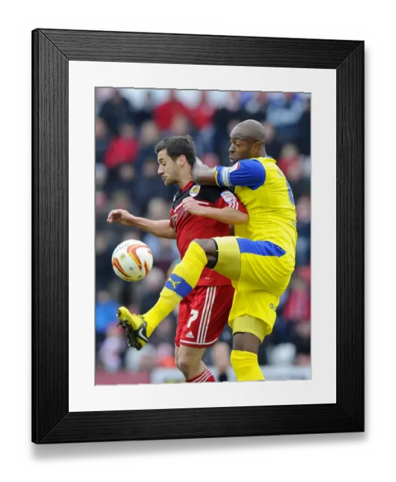 Framed Print : Aerial Clash: Sam Baldock vs Anthony Gardner, Bristol City vs Sheffield Wednesday Framed Print : Aerial Clash: Sam Baldock vs Anthony Gardner, Bristol City vs Sheffield Wednesday