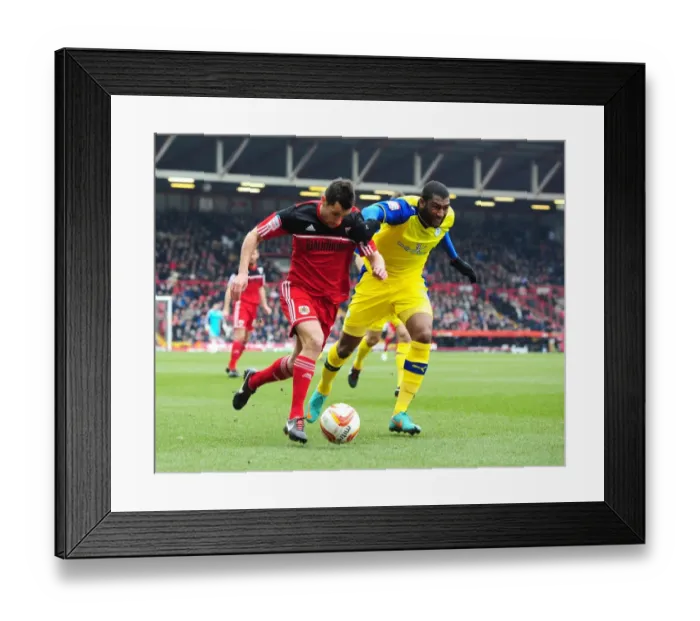 Framed Print : Bristol City's Sam Baldock Fouled by Sheffield Wednesday's R