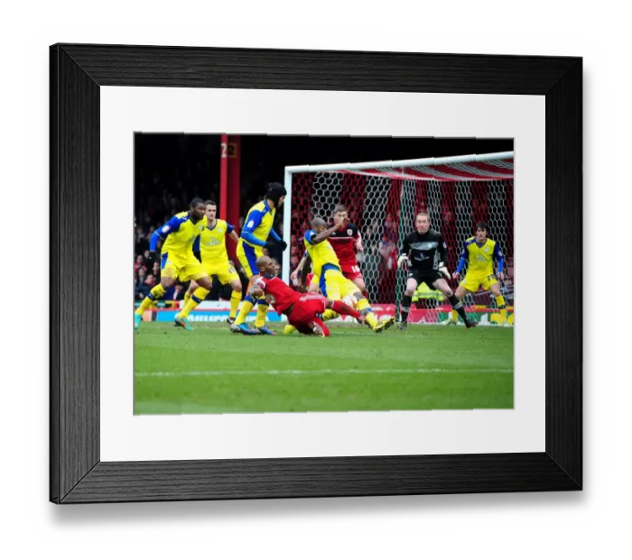 Framed Print : Anthony Gardner Blocks Marvin Elliott's Goal Attempt: A Pivotal Moment in Bristol City vs. Sheffield Wednesday (Npower Championship, 01 / 04 / 2013) Framed Print : Anthony Gardner Blocks Marvin Elliott's Goal Attempt: A Pivotal Moment in Bristol City vs. Sheffield Wednesday (Npower Championship, 01 / 04 / 2013)