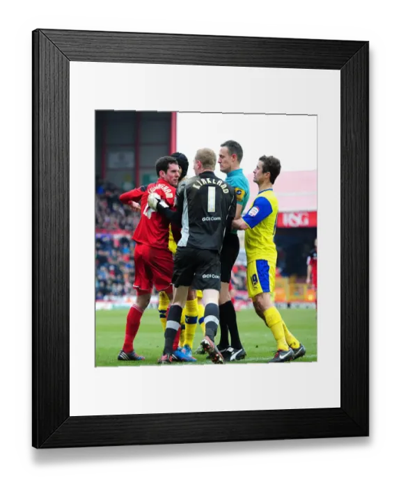 Framed Print : Controversial Penalty and Ensuing Altercation: Bristol City vs Sheffield Wednesday (April 1, 2013) - Greg Cunningham's Disputed Dive Incident Framed Print : Controversial Penalty and Ensuing Altercation: Bristol City vs Sheffield Wednesday (April 1, 2013) - Greg Cunningham's Disputed Dive Incident