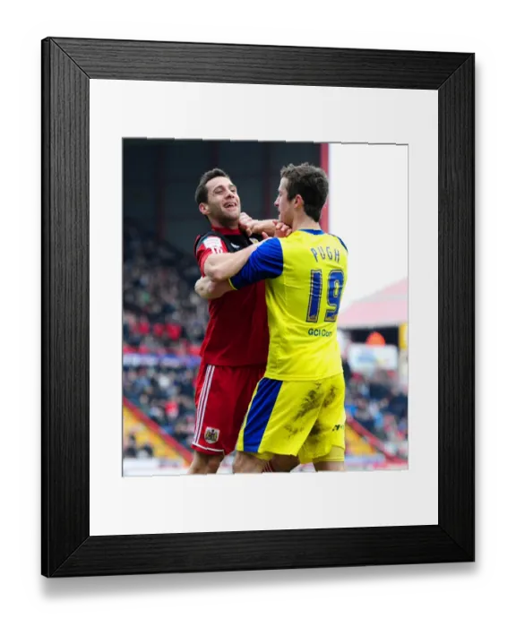Framed Print : Battling Forwards: A Thrilling Showdown - Sam Baldock vs. Danny Pugh, Bristol City vs. Sheffield Wednesday Framed Print : Battling Forwards: A Thrilling Showdown - Sam Baldock vs. Danny Pugh, Bristol City vs. Sheffield Wednesday
