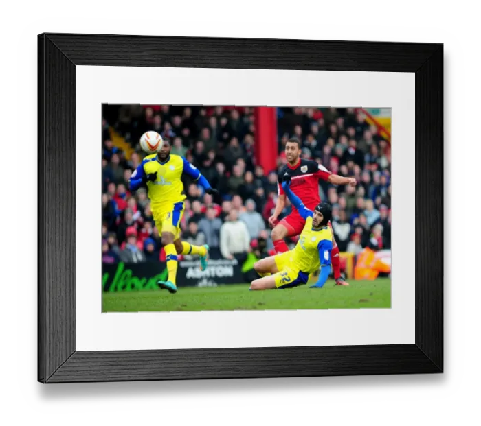 Framed Print : Bristol City's Lewin Nyatanga Readies for Shot Against Sheffield Wednesday in Npower Championship (April 1, 2013) Framed Print : Bristol City's Lewin Nyatanga Readies for Shot Against Sheffield Wednesday in Npower Championship (April 1, 2013)