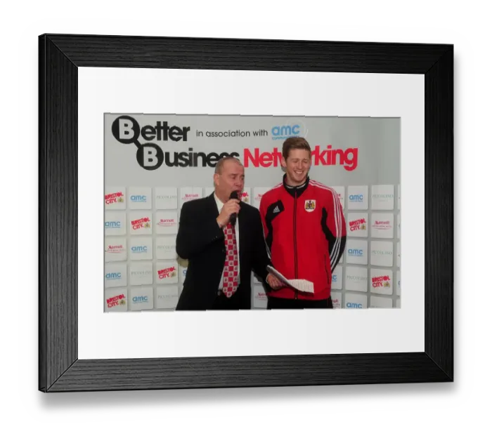 Framed Print : Pre-Match Chat: Jon Stead Interviewed by Paul Cheesley at Ashton Gate, Npower Championship (April 2013) - Bristol City vs Sheffield Wednesday
