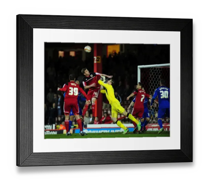 Framed Print : Clash at the Gate: Davies and Butland Battle for Corner Supremacy - Bristol City vs Birmingham City, 2013 Framed Print : Clash at the Gate: Davies and Butland Battle for Corner Supremacy - Bristol City vs Birmingham City, 2013