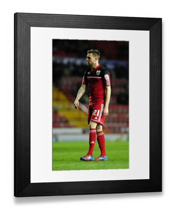 Framed Print : Bristol City's Paul Anderson in Despair: Heartbreaking Relegation Moment (160413)