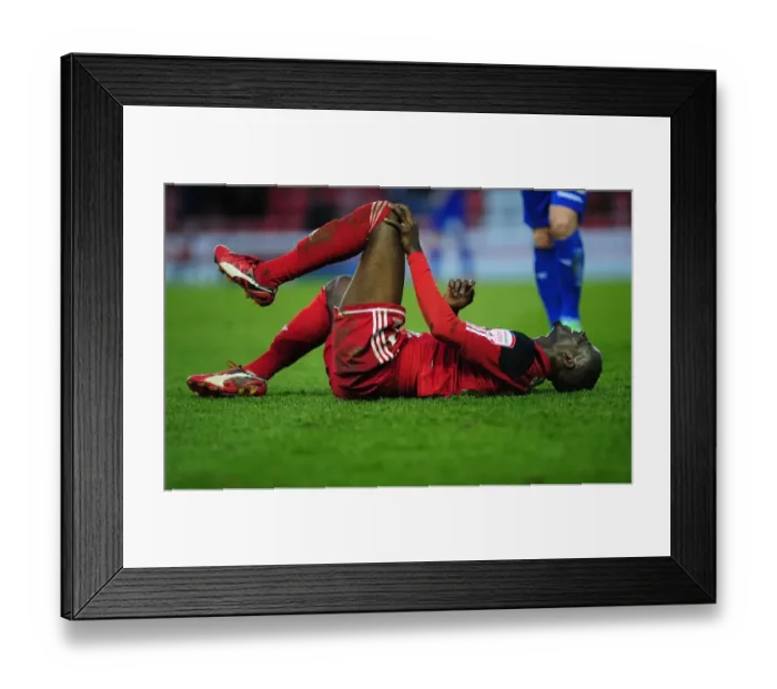 Framed Print : Bristol City's Albert Adomah Suffers Injury in Bristol City V Birmingham City Match, 16th April 2013