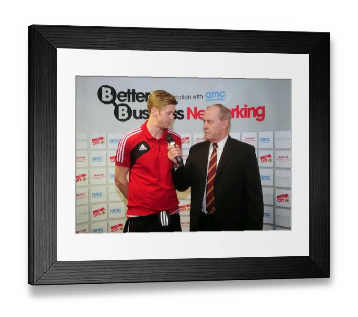 Framed Print : Bristol City's Jon Stead Interviewed During Birmingham City Clash at Ashton Gate, April 2013 Framed Print : Bristol City's Jon Stead Interviewed During Birmingham City Clash at Ashton Gate, April 2013