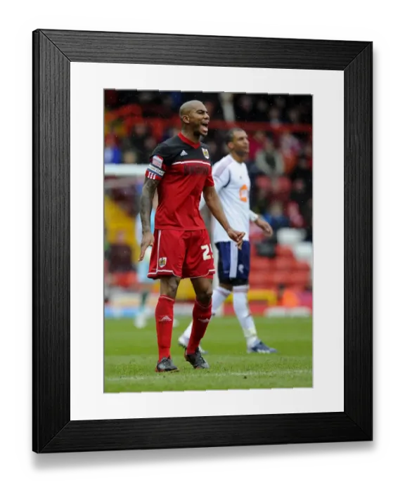 Framed Print : Marvin Elliott Rallies Bristol City: Intense Moment from Npower Championship Match vs. Bolton Wanderers Framed Print : Marvin Elliott Rallies Bristol City: Intense Moment from Npower Championship Match vs. Bolton Wanderers