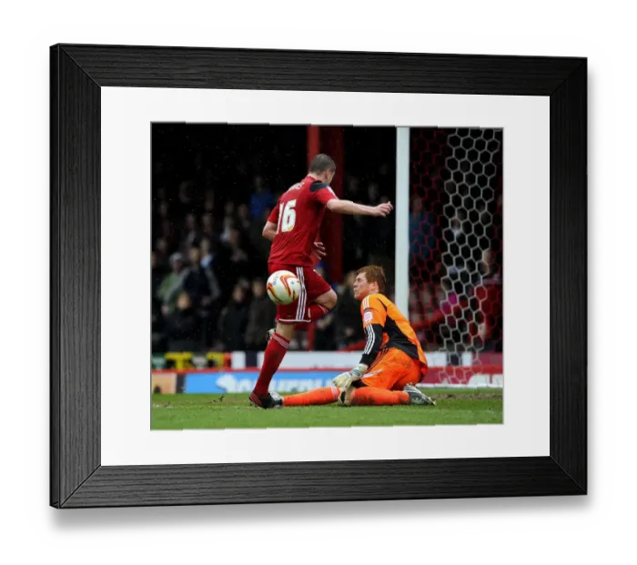 Framed Print : Bogdan's Heroic Save: Steven Davies Thwarted at Ashton Gate Framed Print : Bogdan's Heroic Save: Steven Davies Thwarted at Ashton Gate