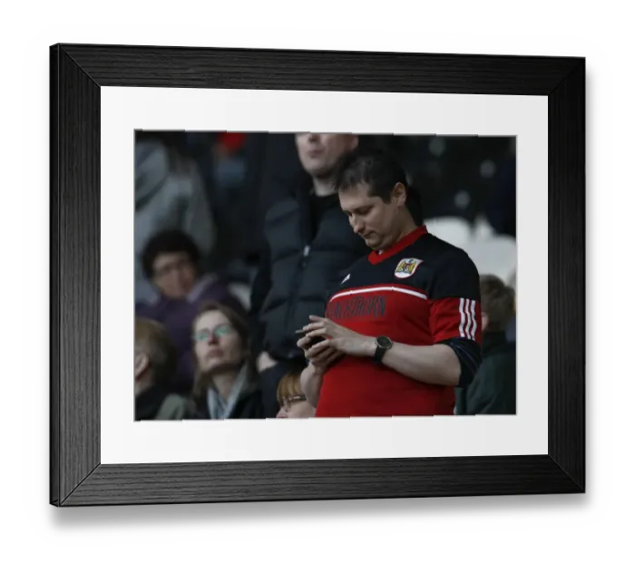 Framed Print : Bristol City Fans in Action at KC Stadium during the Championship Match against Hull City, 2013 Framed Print : Bristol City Fans in Action at KC Stadium during the Championship Match against Hull City, 2013