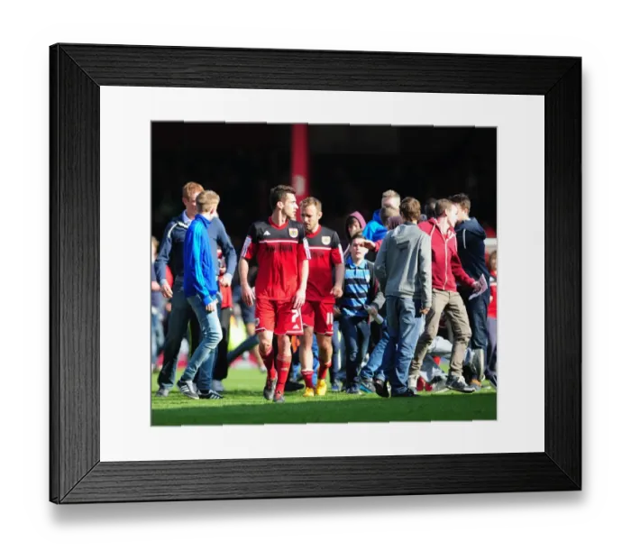 Framed Print : Bristol City Fans Invade Pitch after Securing Promotion to Championship Framed Print : Bristol City Fans Invade Pitch after Securing Promotion to Championship