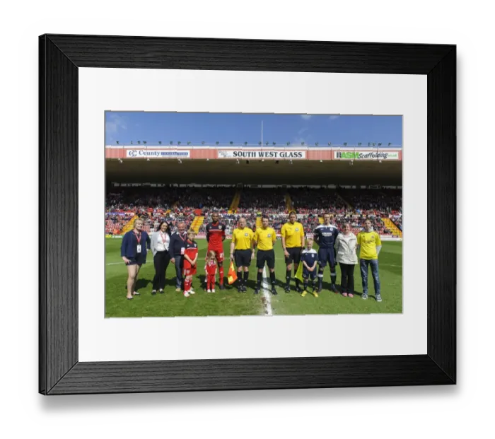 Framed Print : Championship Showdown: Captains, Mascots, and Officials Unite at Ashton Gate