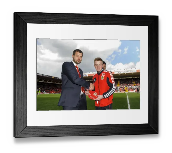 Framed Print : Bristol City FC: Honoring Young Talents with Wales Age Group Caps at Ashton Gate, April 2013