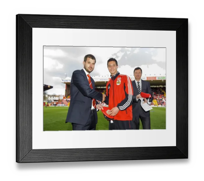 Framed Print : Bristol City FC: Jon Lansdown Honors Young Players with Wales Age Group Caps at Ashton Gate, 2013