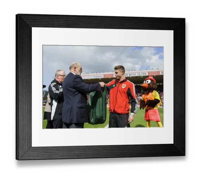 Framed Print : Bristol City FC Half Time Prize Draw at Ashton Gate: Winning Moment in npower Championship Match against Huddersfield Town