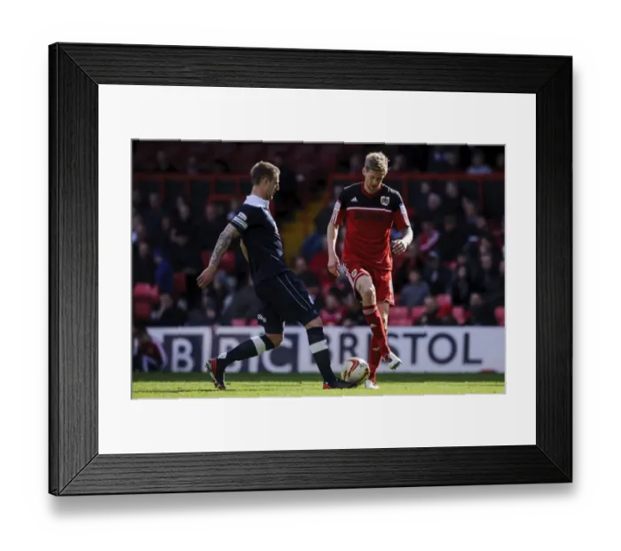 Framed Print : Championship Showdown: Stead vs. Clarke - A Football Battle at Ashton Gate (Bristol City vs. Huddersfield) Framed Print : Championship Showdown: Stead vs. Clarke - A Football Battle at Ashton Gate (Bristol City vs. Huddersfield)