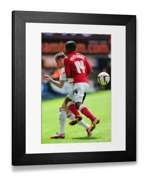 Framed Print : Bristol City vs Charlton Athletic: Paul Anderson Fouls Bradley Pritchard