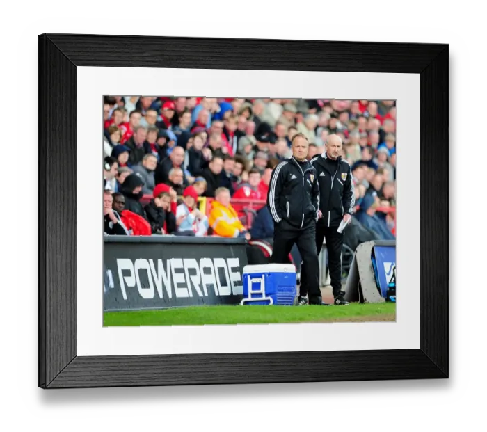 Framed Print : Sean O'Driscoll and Richard Kelly of Bristol City Watch Charlton Athletic Match, May 2013 Framed Print : Sean O'Driscoll and Richard Kelly of Bristol City Watch Charlton Athletic Match, May 2013