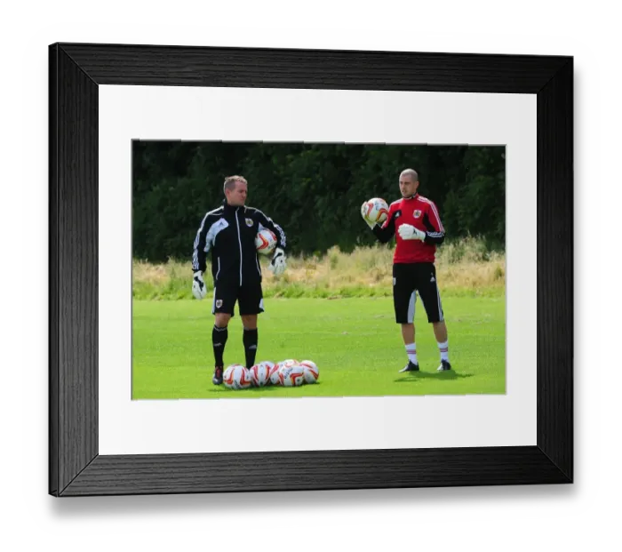 Framed Print : Bristol City FC: Pre-Season Training - Goalkeeping Drills with Frank Fielding and Lee Kendall Framed Print : Bristol City FC: Pre-Season Training - Goalkeeping Drills with Frank Fielding and Lee Kendall