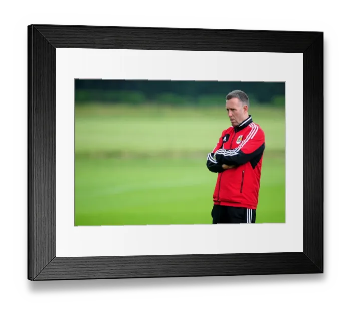 Framed Print : Bristol City's New Head of Recruitment, Brian Tinnion, at Pre-Season Training