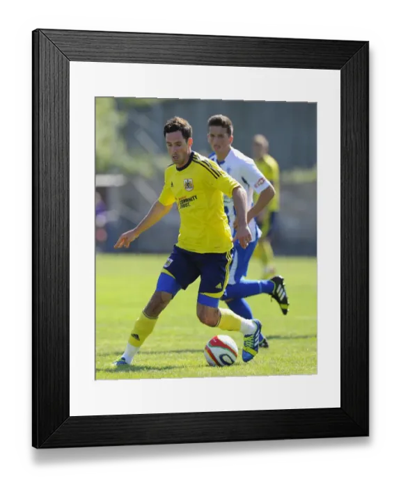 Framed Print : Bristol City's Greg Cunningham in Pre-Season Action Against Clevedon Town, 2013 Framed Print : Bristol City's Greg Cunningham in Pre-Season Action Against Clevedon Town, 2013