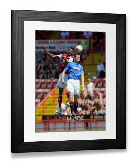 Framed Print : Aerial Battle: Fontaine vs Daly - Bristol City vs Glasgow Rangers Framed Print : Aerial Battle: Fontaine vs Daly - Bristol City vs Glasgow Rangers