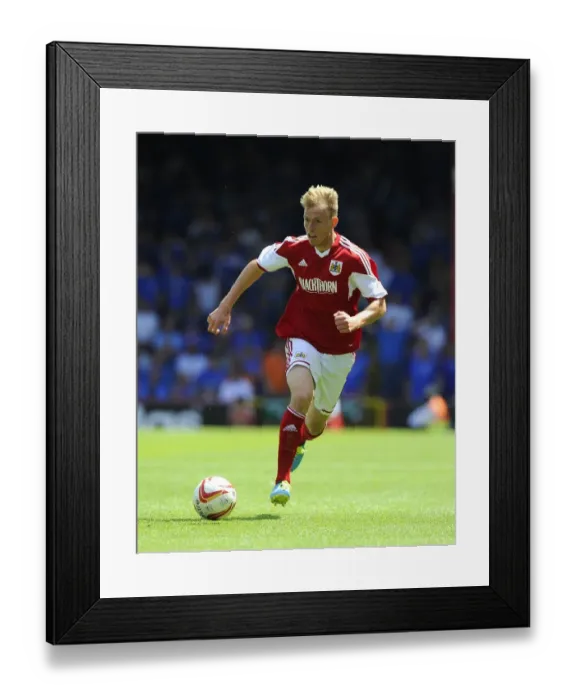 Framed Print : Bristol City's Tom King in Action Against Glasgow Rangers (2013) - Pre-Season Friendly at Ashton Gate Stadium