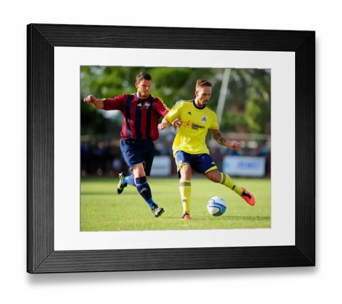 Framed Print : Ashton and Backwell United vs. Bristol City: Martin Woods Faces Off Against Dave Gould Framed Print : Ashton and Backwell United vs. Bristol City: Martin Woods Faces Off Against Dave Gould