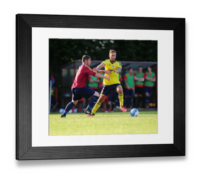 Framed Print : Bristol City's Martin Woods Faces Off Against Ashton and Backwell United Opponent in Pre-Season Friendly