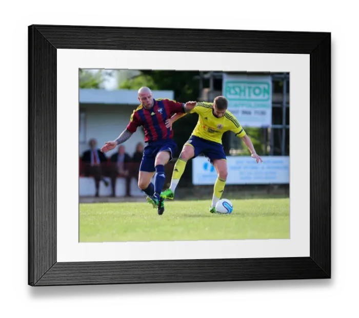 Framed Print : Bristol City's Steven Davies Faces Off Against Ashton and Backwell United Defender in Pre-Season Friendly Framed Print : Bristol City's Steven Davies Faces Off Against Ashton and Backwell United Defender in Pre-Season Friendly