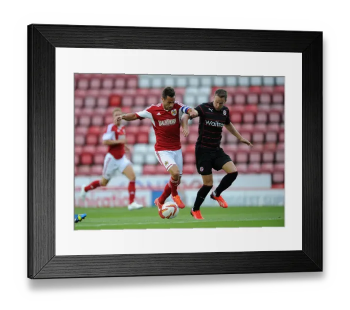 Framed Print : Bristol City vs. Reading: Sam Baldock and Chris Gunter Clash on the Field Framed Print : Bristol City vs. Reading: Sam Baldock and Chris Gunter Clash on the Field
