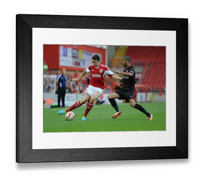 Framed Print : Bristol City vs Reading: Intense Moment Between Maloney and McAnuff Framed Print : Bristol City vs Reading: Intense Moment Between Maloney and McAnuff