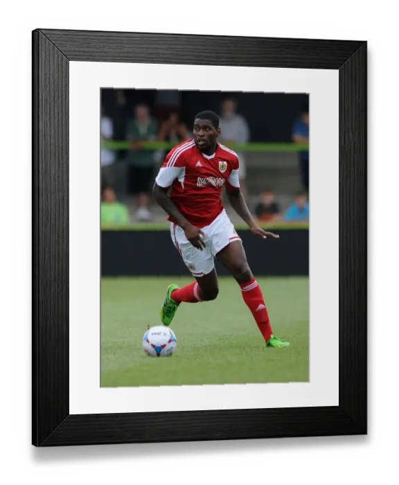 Framed Print : Intense Tackle: Bangura vs. Emmanuel-Thomas in Forest Green Rovers vs. Bristol City Preseason Match Framed Print : Intense Tackle: Bangura vs. Emmanuel-Thomas in Forest Green Rovers vs. Bristol City Preseason Match